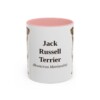 11oz Jack Russell Terrier Latin Mug, Pink, front view