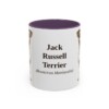 11oz Jack Russell Terrier Latin Mug, Purple, front view