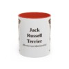 11oz Jack Russell Terrier Latin Mug, Red, front view