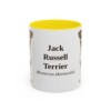 11oz Jack Russell Terrier Latin Mug, Yellow, front view