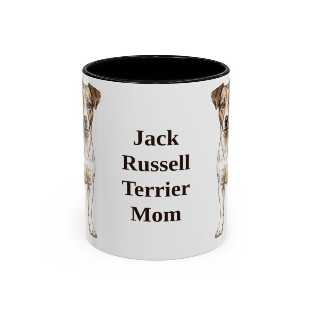 11oz Jack Russell Terrier Dog Mom Mug, Black, front view