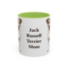 11oz Jack Russell Terrier Dog Mom Mug, Light Green, front view