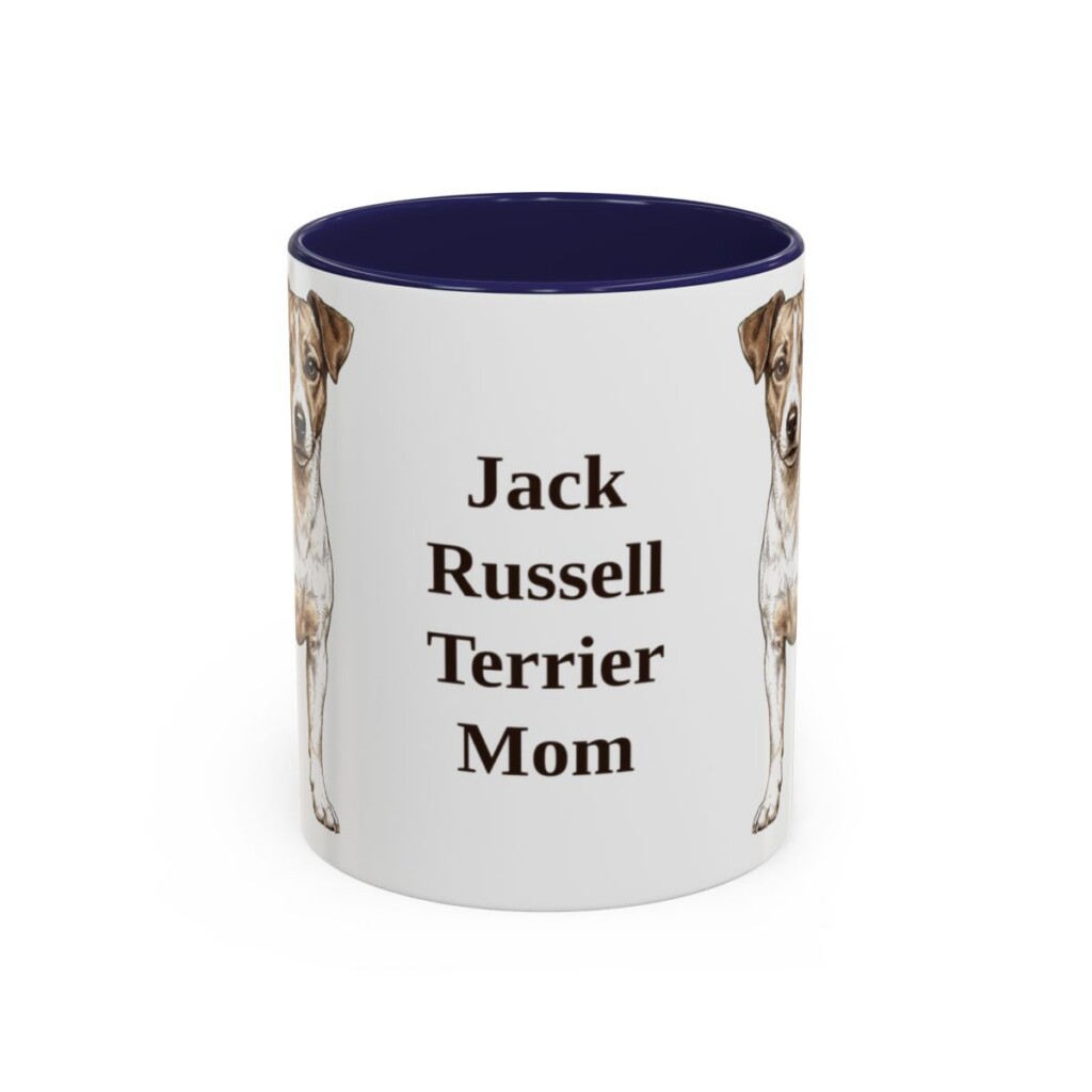11oz Jack Russell Terrier Dog Mom Mug, Navy, front view