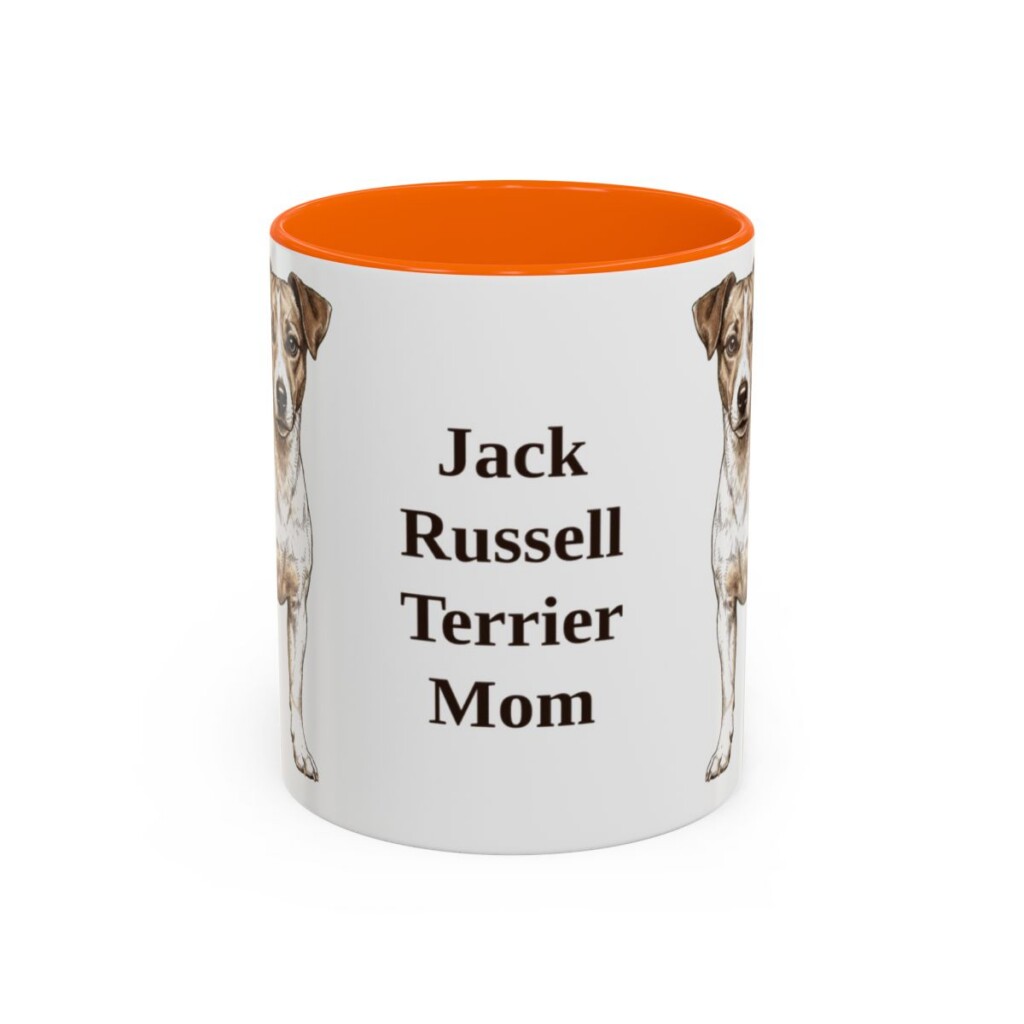 11oz Jack Russell Terrier Dog Mom Mug, Orange, front view
