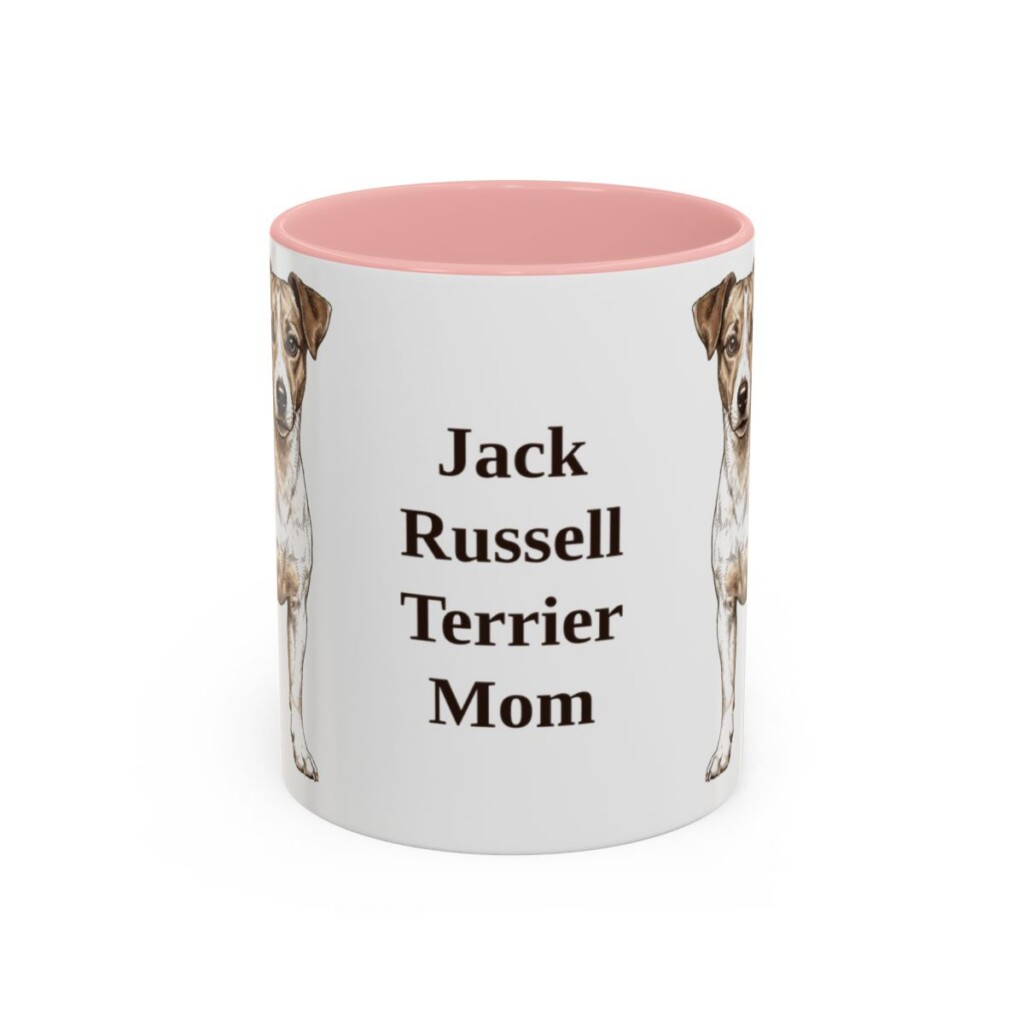 11oz Jack Russell Terrier Dog Mom Mug, Pink, front view