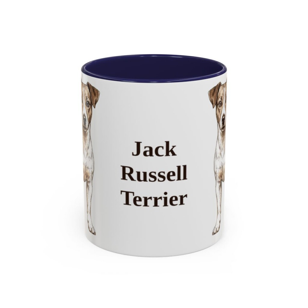 11oz Jack Russell Terrier Mug, Navy, front view