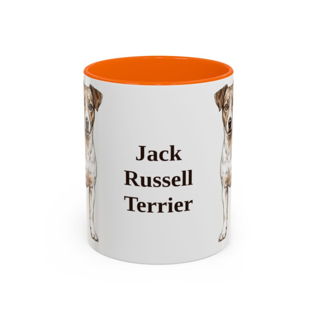 11oz Jack Russell Terrier Mug, Orange, front view