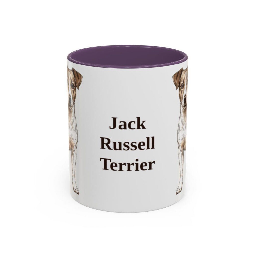 11oz Jack Russell Terrier Mug, Purple, front view
