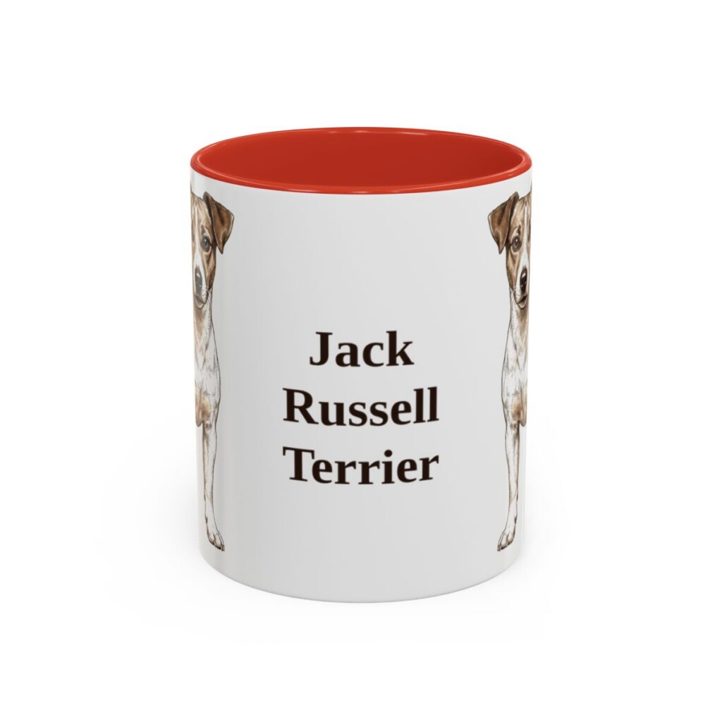 11oz Jack Russell Terrier Mug, Red, front view