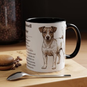 11oz Jack Russell Terrier Mug, Black, lifestyle photo