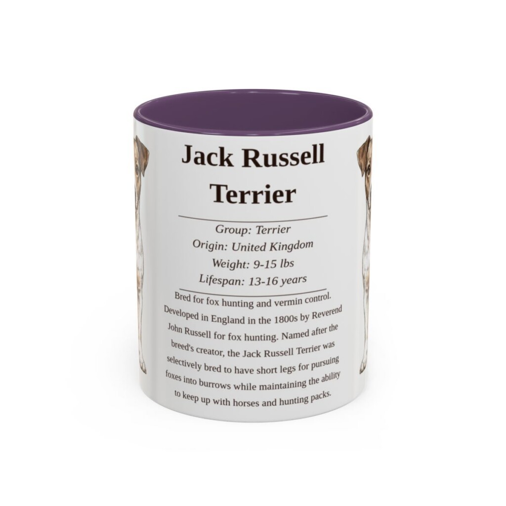 11oz-jack-russell-terrier-mug-writeup-purple 11oz Jack Russell Terrier Mug, Purple, front view