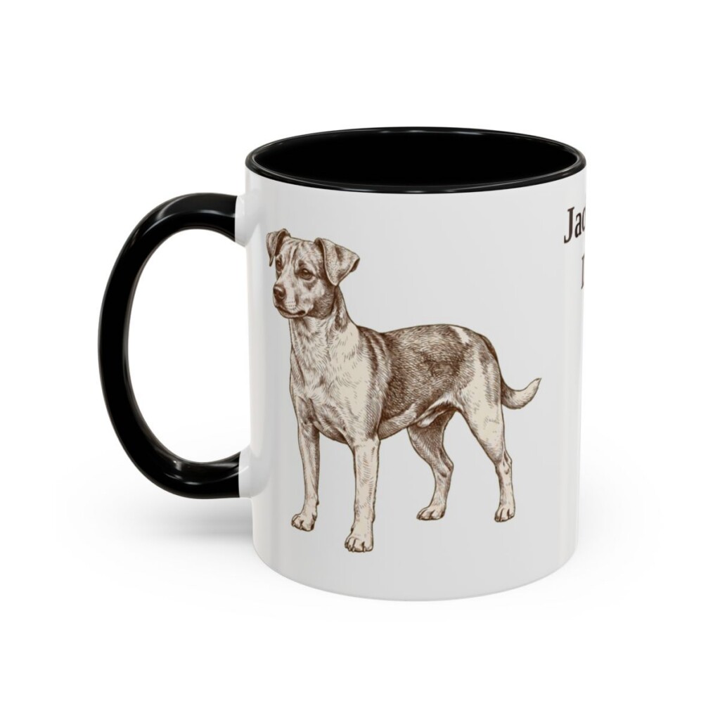 11oz Jackabee Dog Dad Mug, Black, left side view