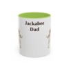 11oz Jackabee Dog Dad Mug, Light Green, front view