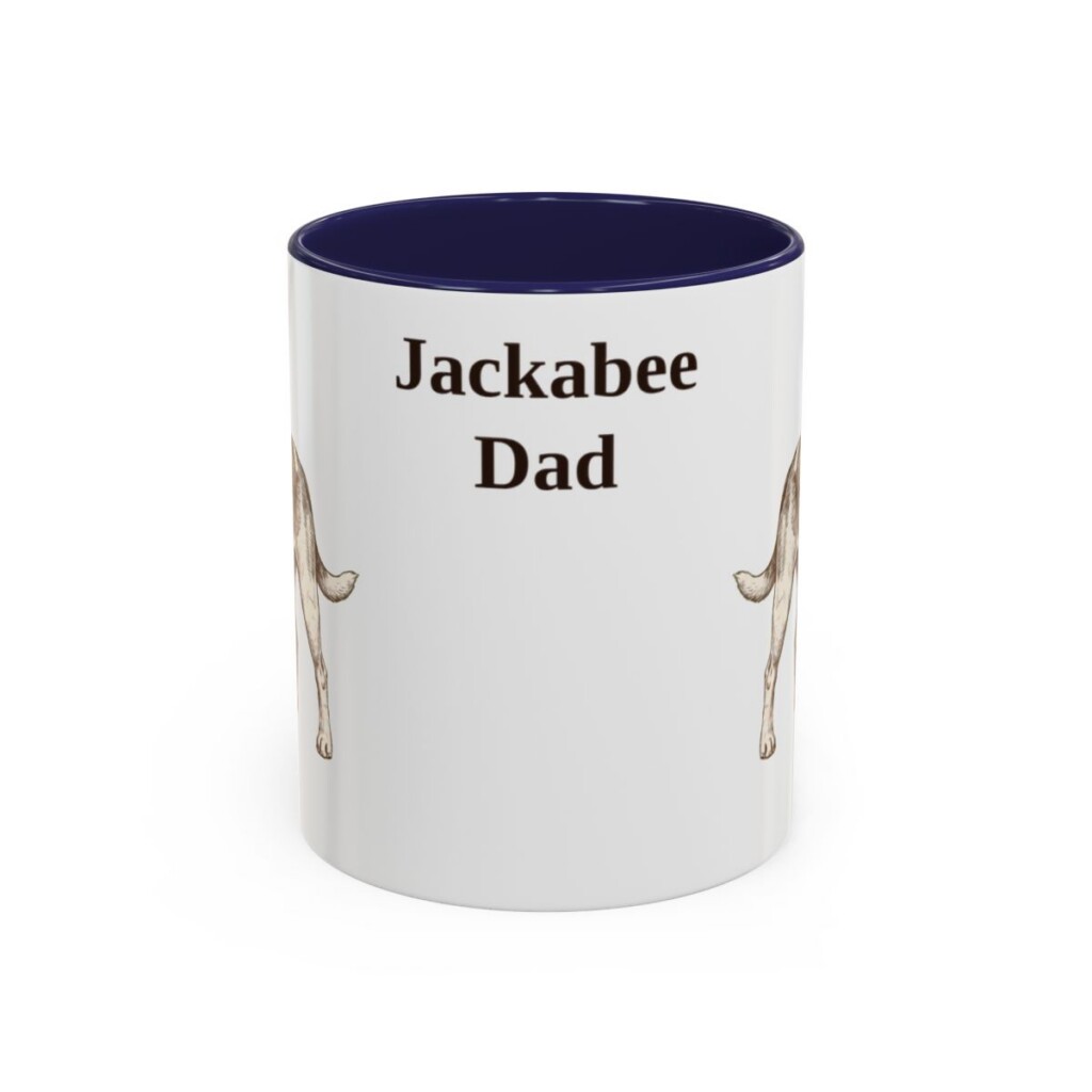 11oz Jackabee Dog Dad Mug, Navy, front view