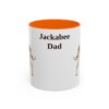 11oz Jackabee Dog Dad Mug, Orange, front view