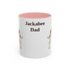 11oz Jackabee Dog Dad Mug, Pink, front view