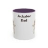 11oz Jackabee Dog Dad Mug, Purple, front view