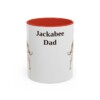 11oz Jackabee Dog Dad Mug, Red, front view