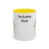 11oz Jackabee Dog Dad Mug, Yellow, front view