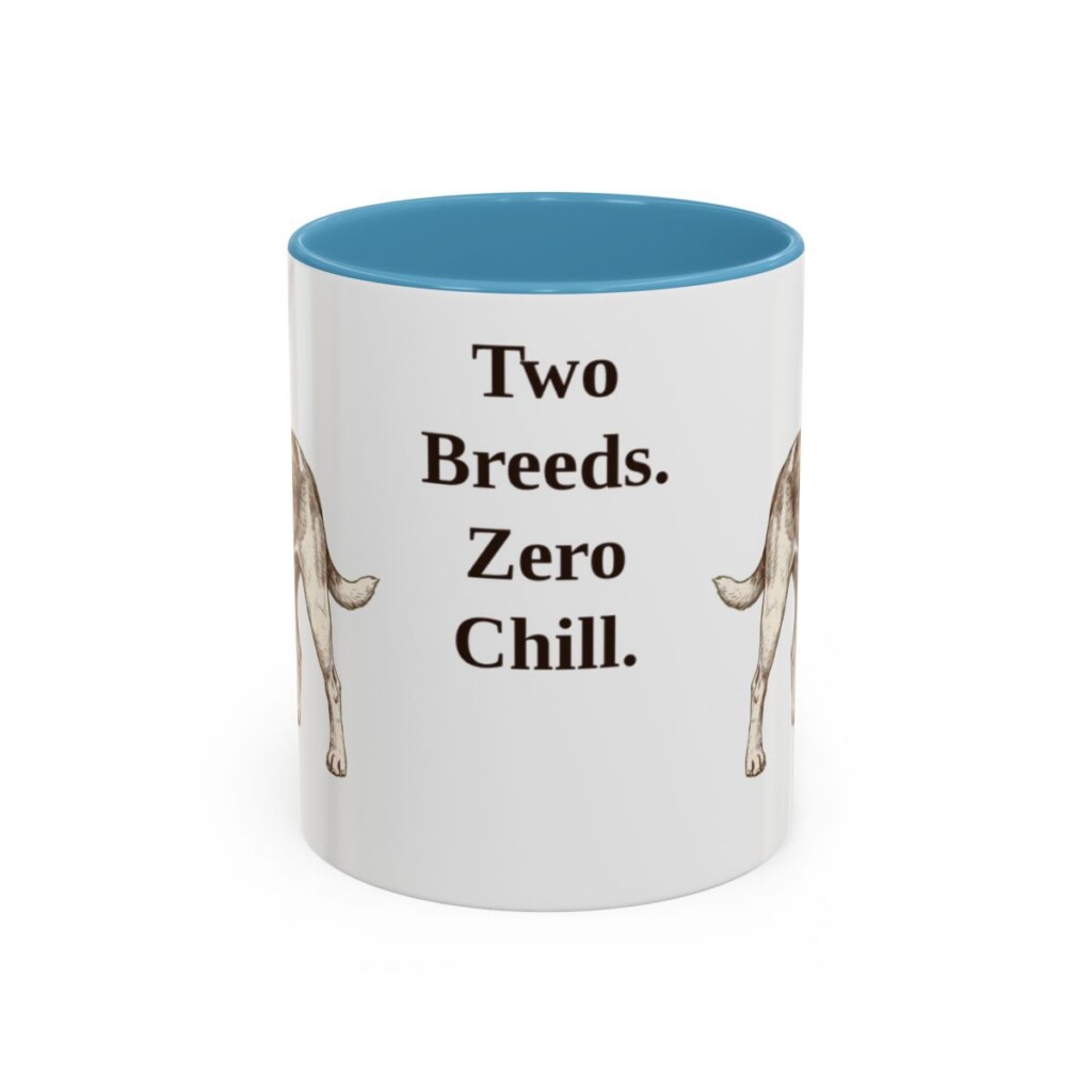 11oz Funny Jackabee Mug, Light Blue, front view