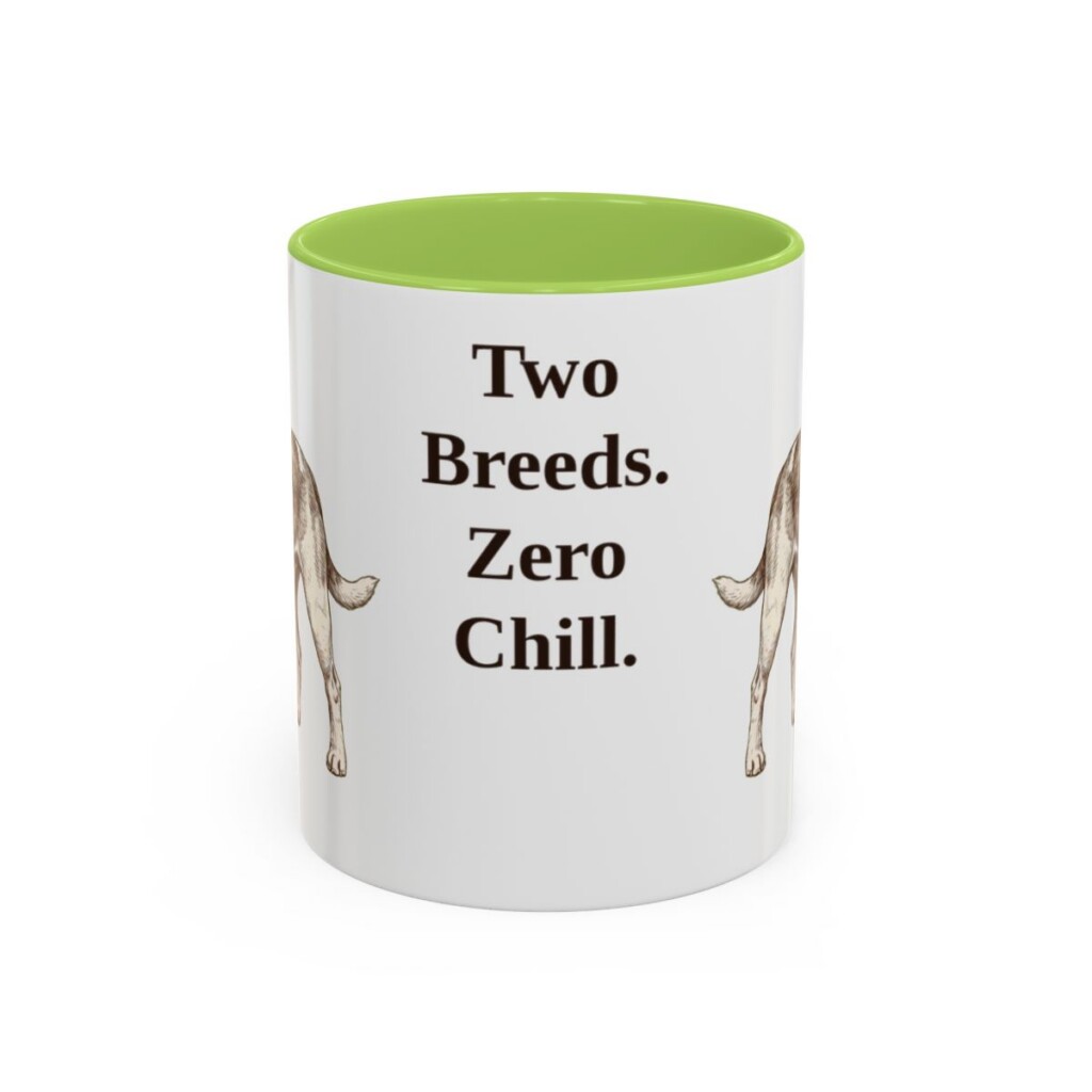 11oz Funny Jackabee Mug, Light Green, front view