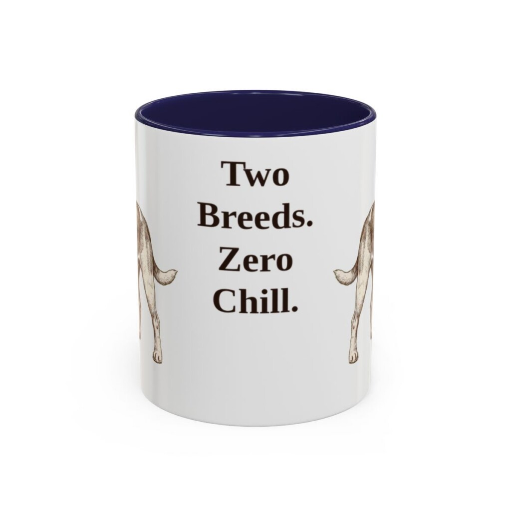 11oz Funny Jackabee Mug, Navy, front view