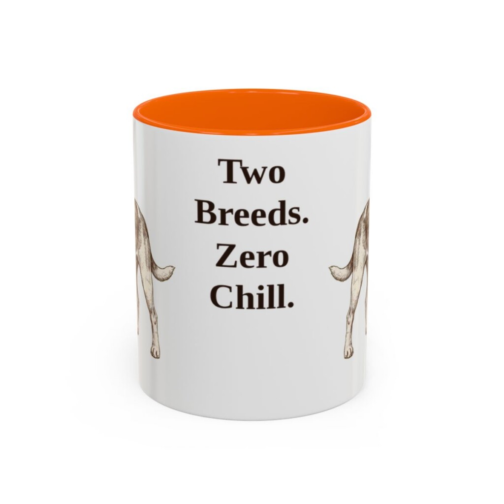 11oz Funny Jackabee Mug, Orange, front view