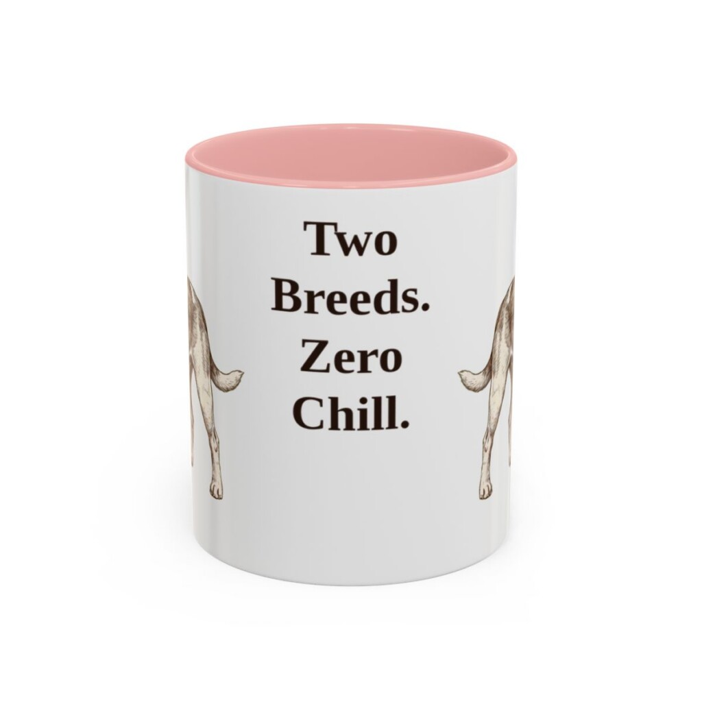 11oz Funny Jackabee Mug, Pink, front view