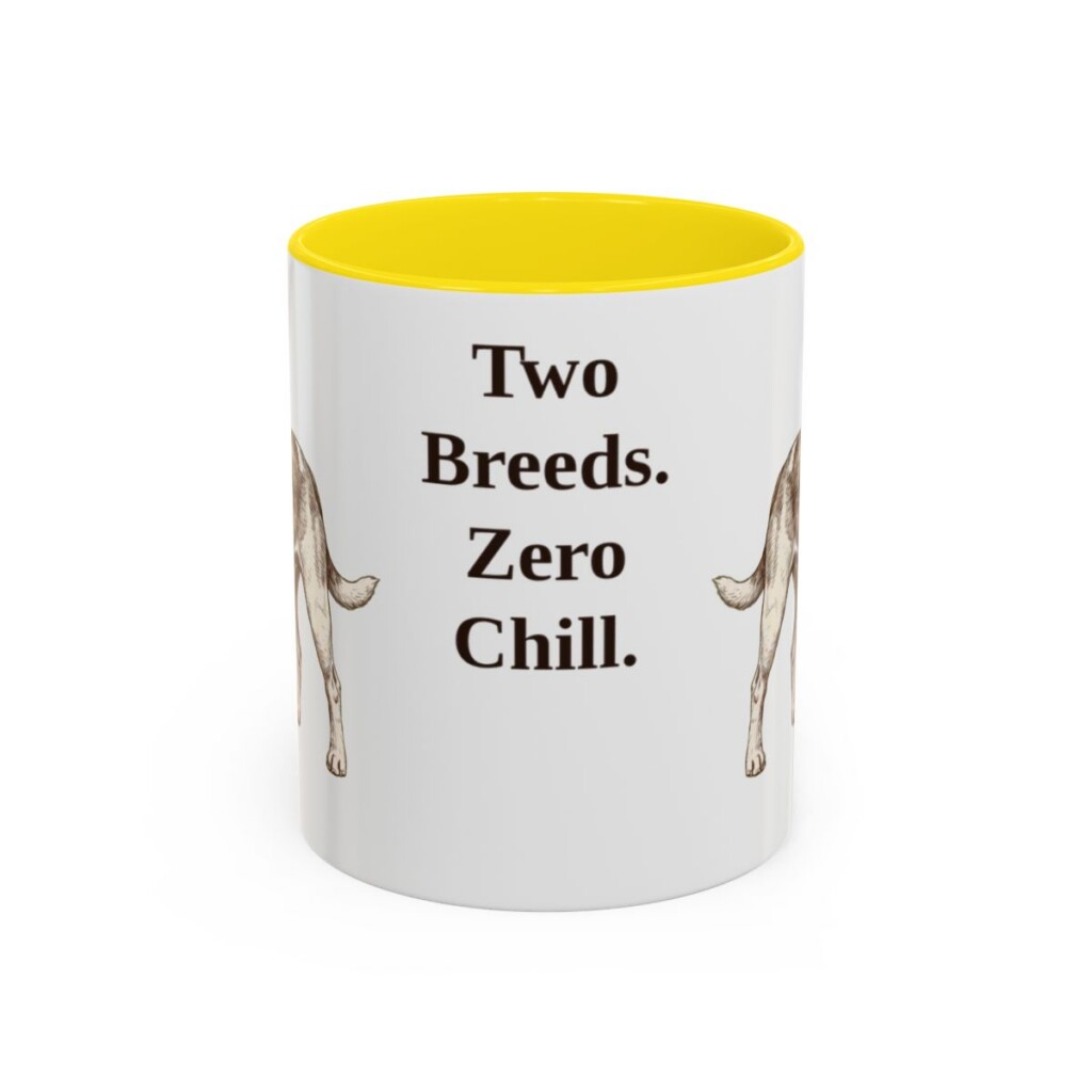 11oz Funny Jackabee Mug, Yellow, front view