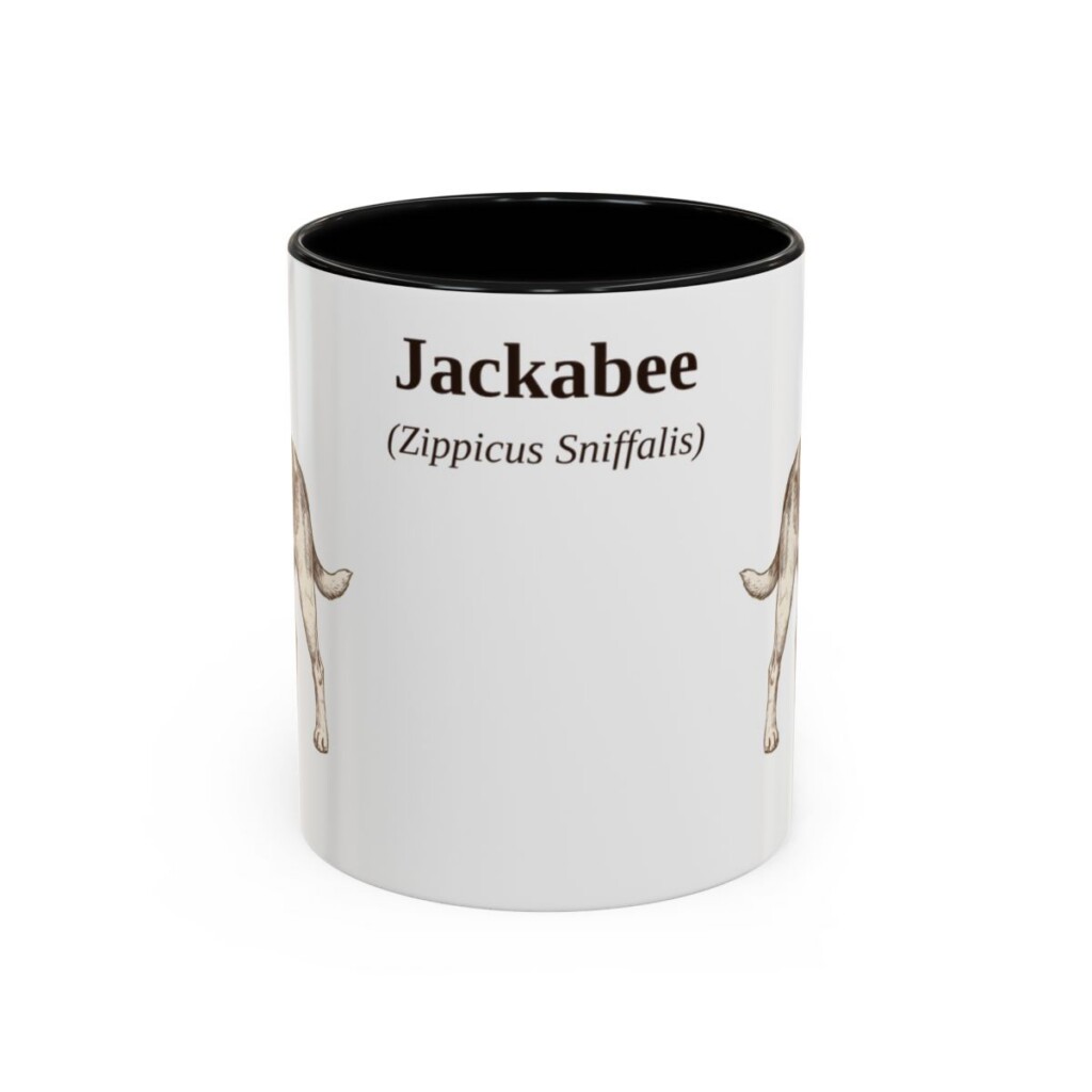 11oz Jackabee Latin Mug, Black, front view