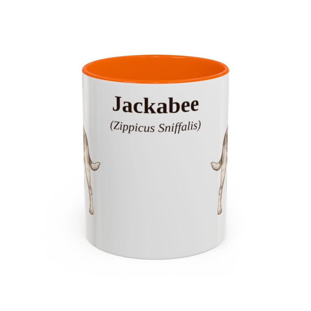 11oz Jackabee Latin Mug, Orange, front view