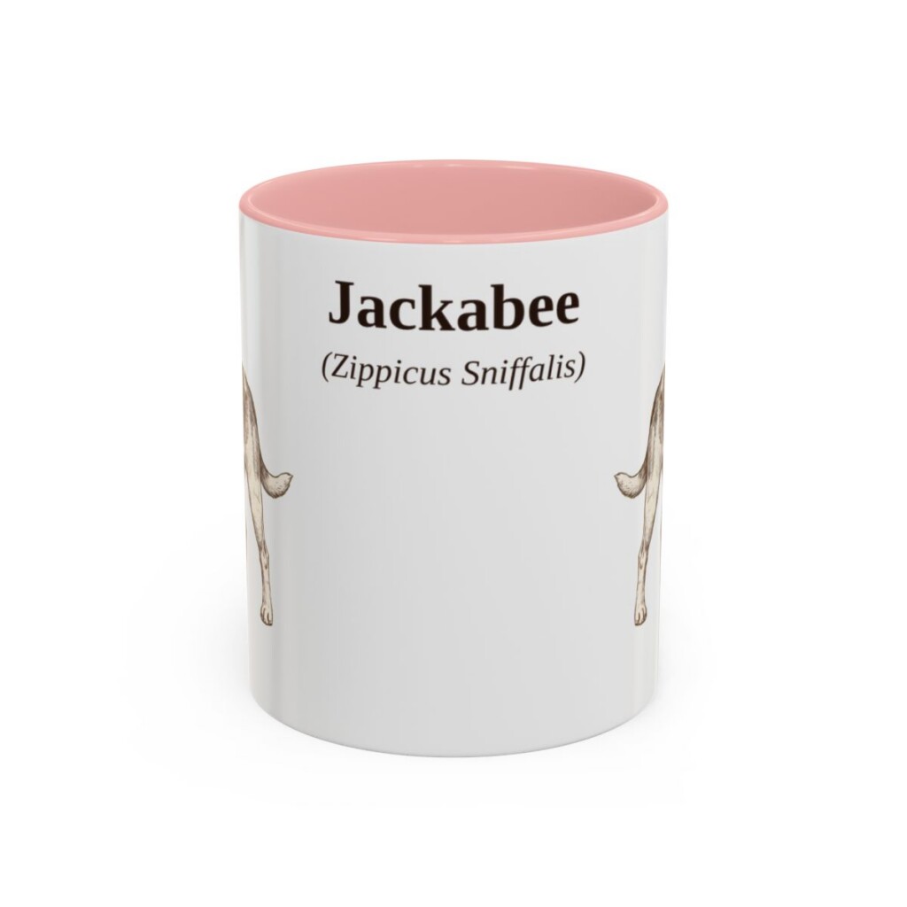 11oz Jackabee Latin Mug, Pink, front view