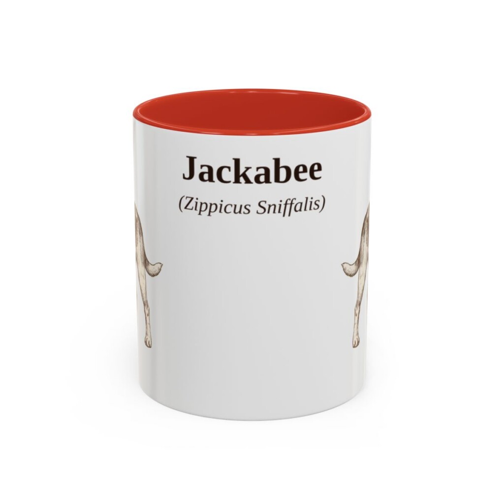 11oz Jackabee Latin Mug, Red, front view