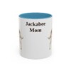11oz Jackabee Dog Mom Mug, Light Blue, front view