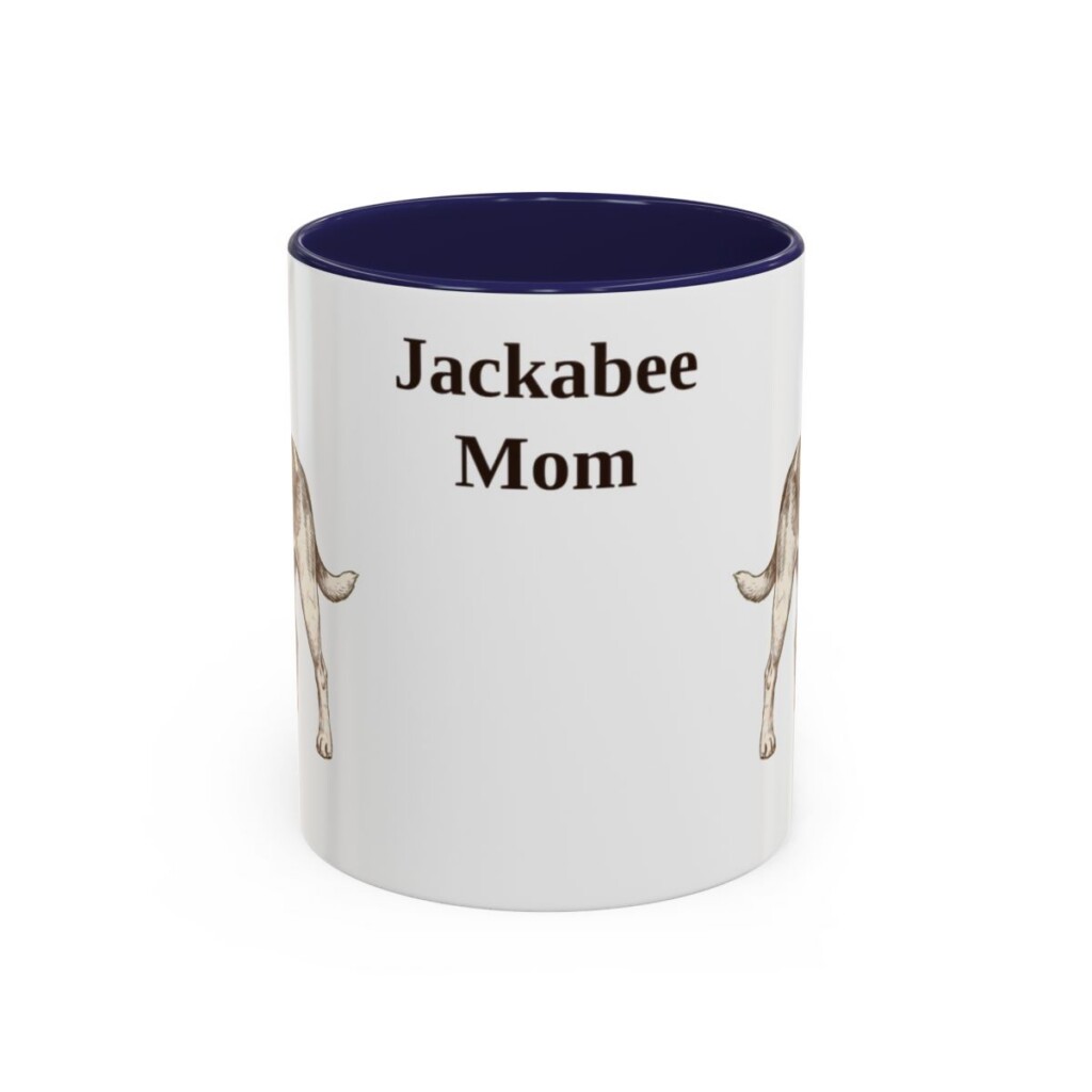 11oz Jackabee Dog Mom Mug, Navy, front view
