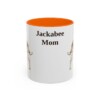 11oz Jackabee Dog Mom Mug, Orange, front view