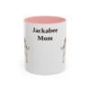 11oz Jackabee Dog Mom Mug, Pink, front view