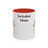 11oz Jackabee Dog Mom Mug, Red, front view