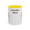 11oz Jackabee Dog Mom Mug, Yellow, front view