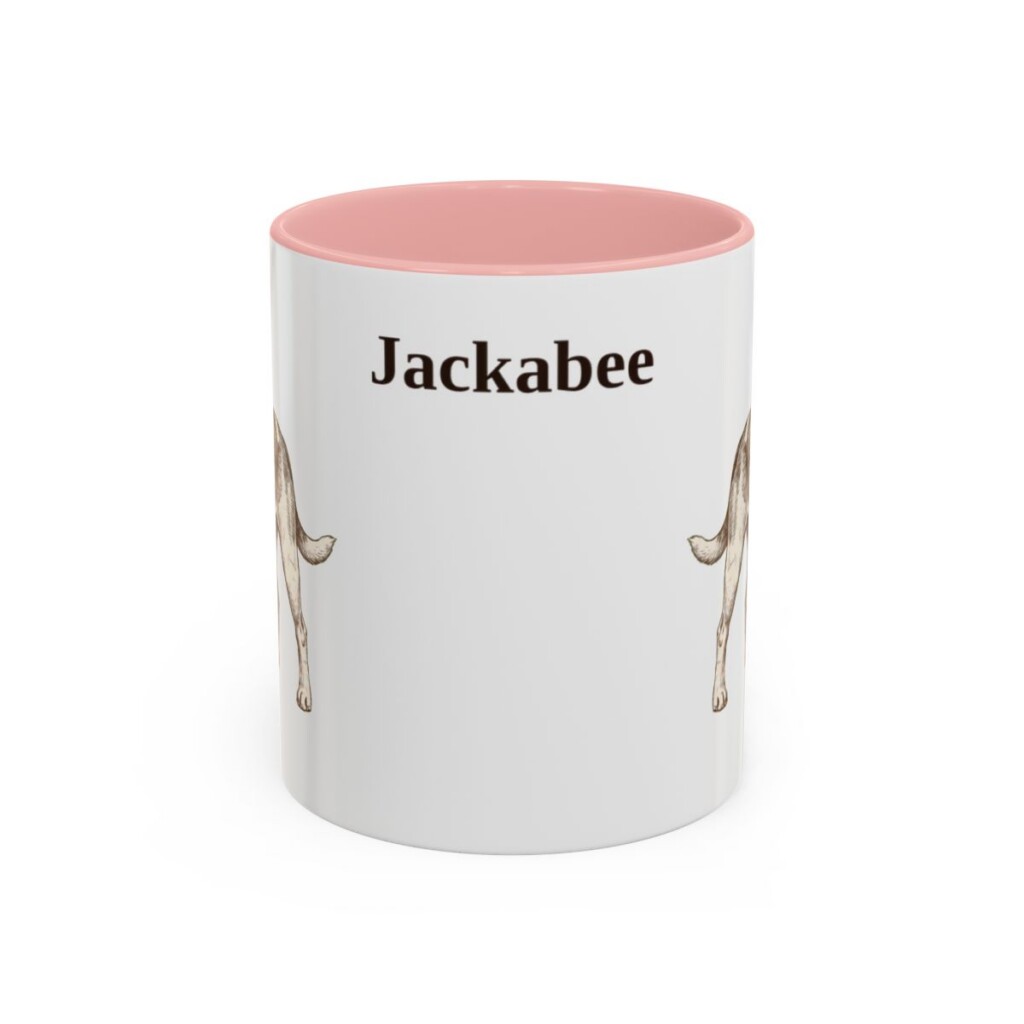 11oz-jackabee-mug-pink 11oz Jackabee Mug, Pink, front view
