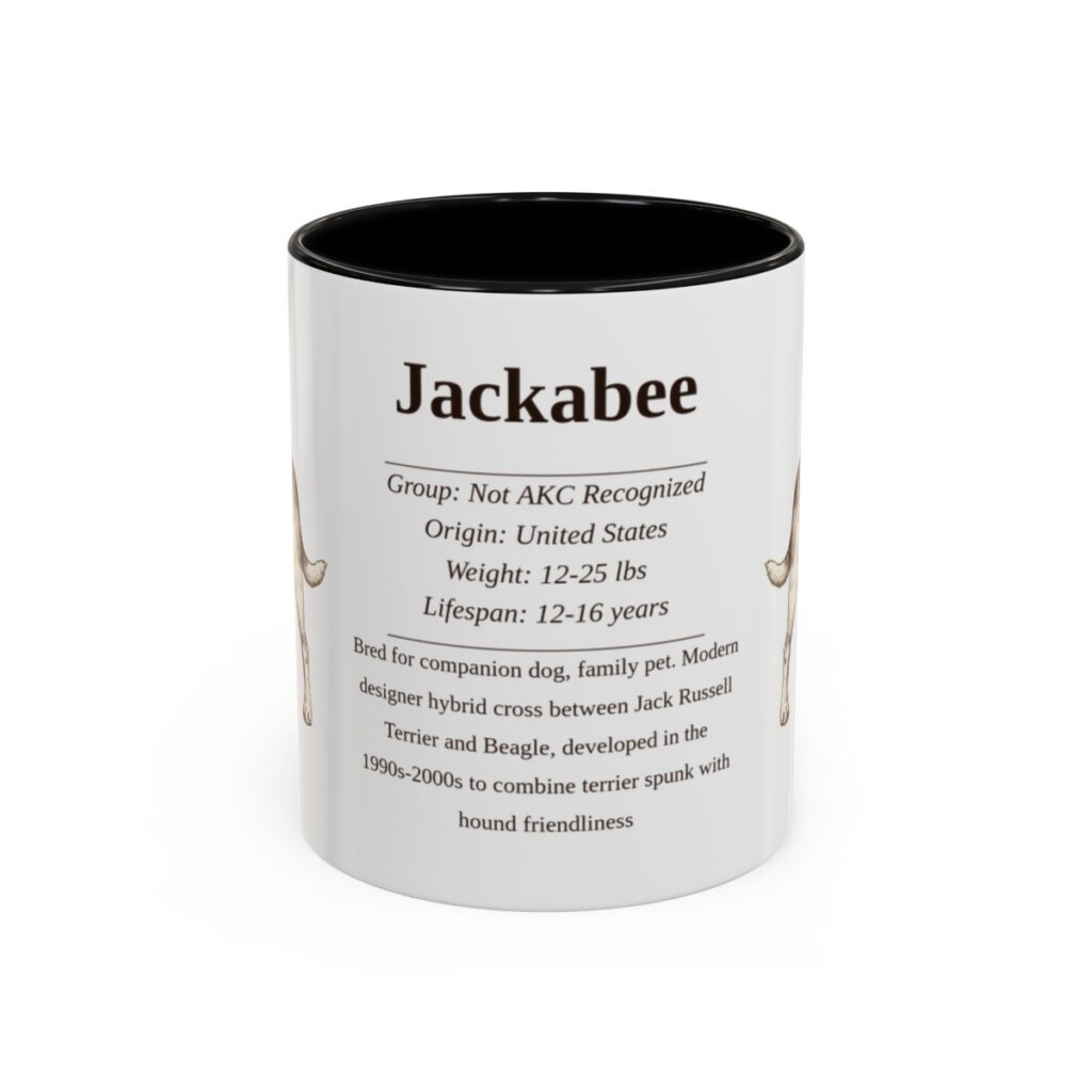 11oz Jackabee Mug, Black, front view