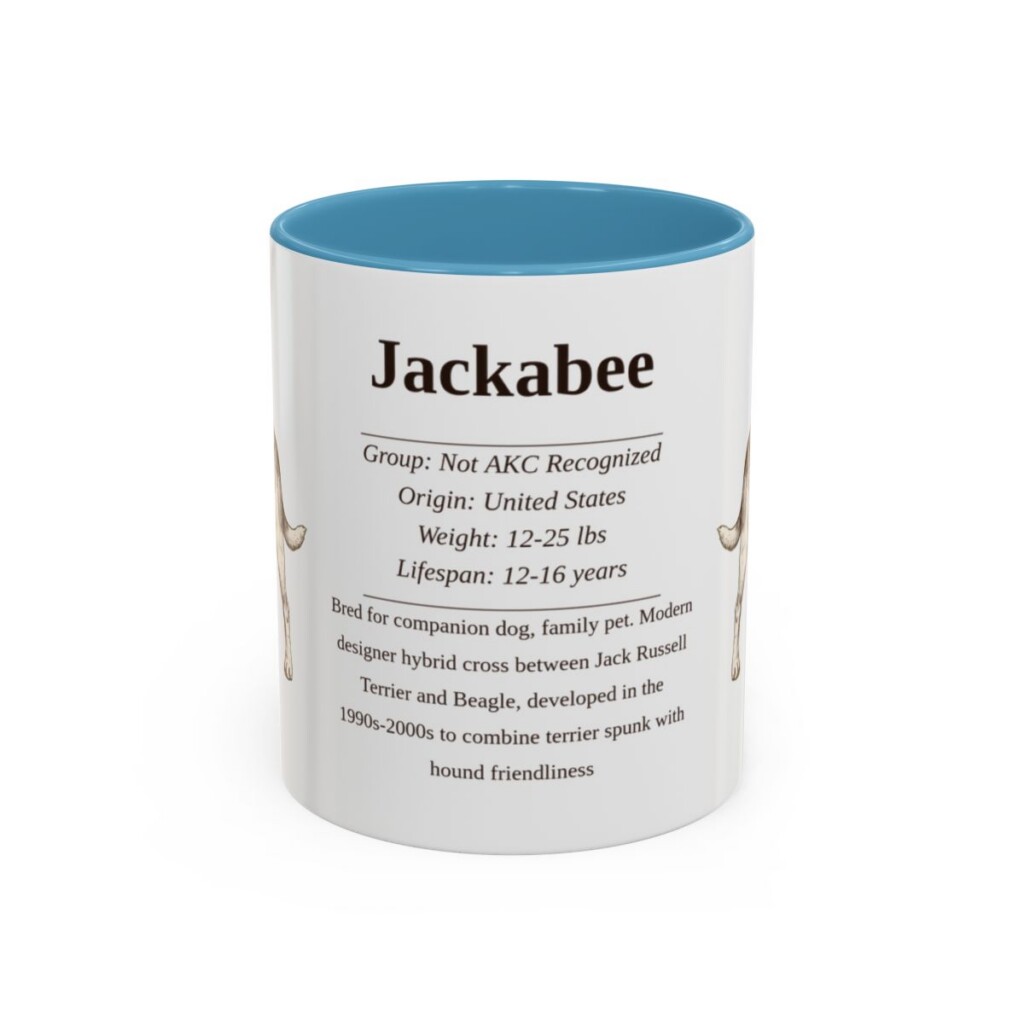 11oz Jackabee Mug, Light Blue, front view