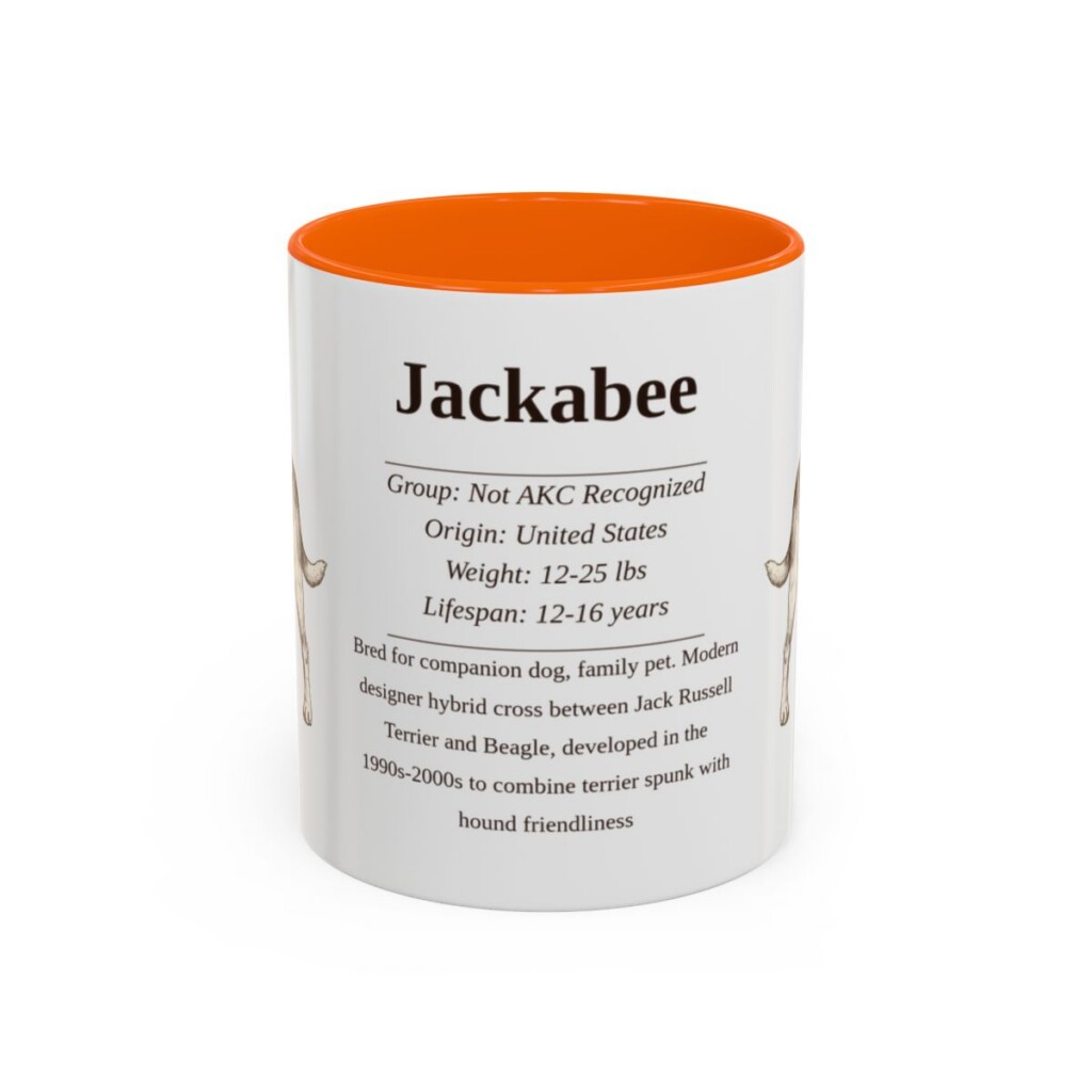 11oz Jackabee Mug, Orange, front view