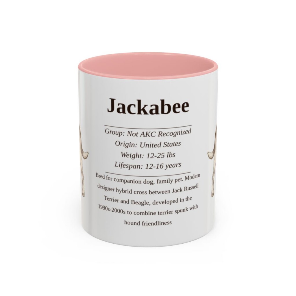 11oz Jackabee Mug, Pink, front view