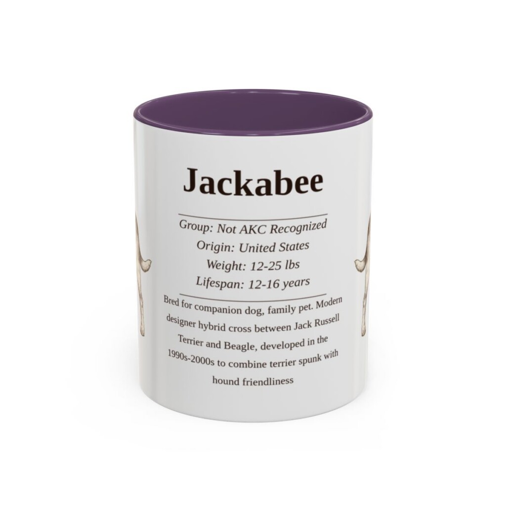 11oz Jackabee Mug, Purple, front view