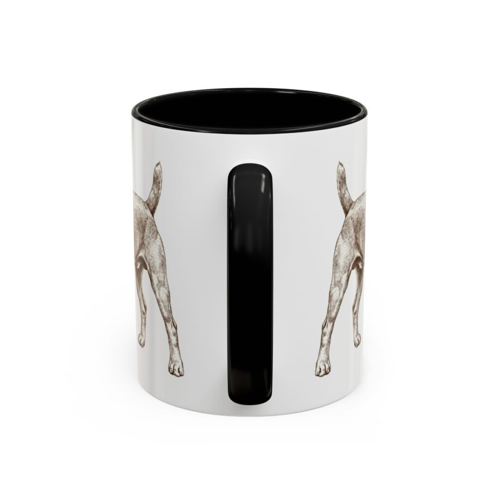 11oz Jagdterrier Dog Dad Mug, Black, back view