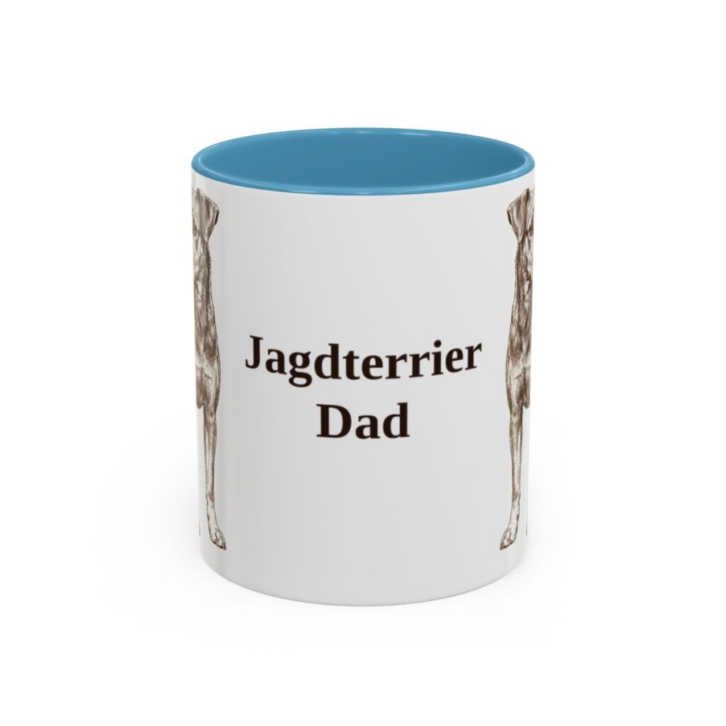 11oz Jagdterrier Dog Dad Mug, Light Blue, front view