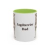 11oz Jagdterrier Dog Dad Mug, Light Green, front view