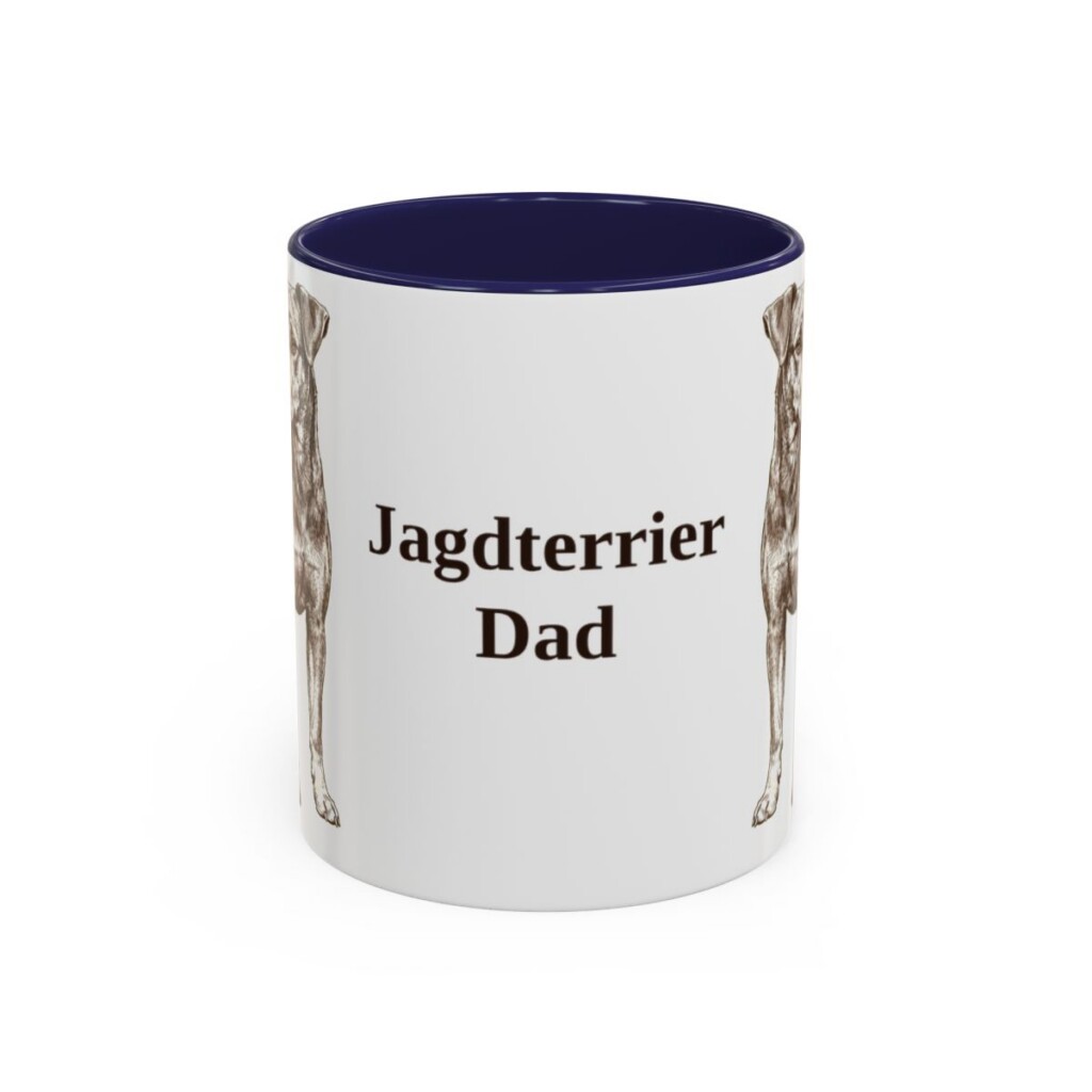 11oz Jagdterrier Dog Dad Mug, Navy, front view
