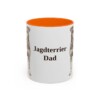 11oz Jagdterrier Dog Dad Mug, Orange, front view